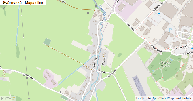 Svárovská - mapa ulice