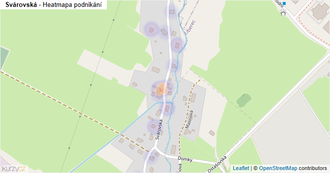 Svárovská - mapa podnikání