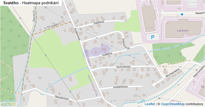 Svatého - mapa podnikání