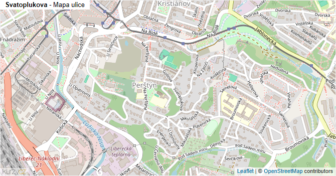 Svatoplukova - mapa ulice