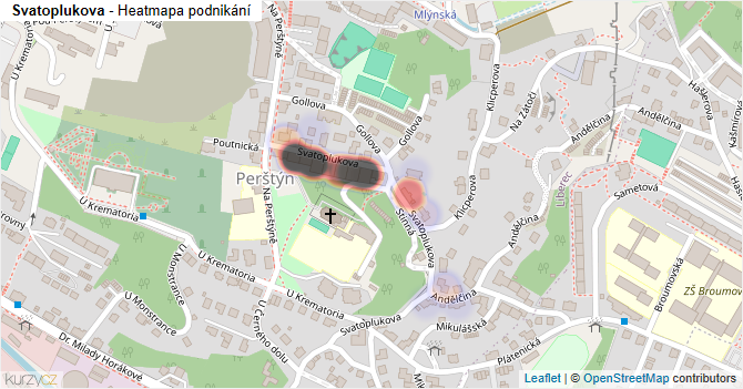 Svatoplukova - mapa podnikání