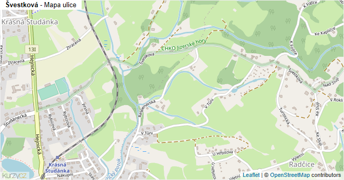Švestková - mapa ulice