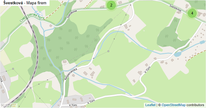Švestková - mapa firem