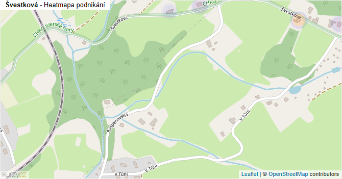 Švestková - mapa podnikání
