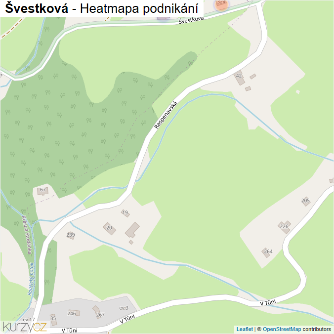 Mapa Švestková - Firmy v ulici.