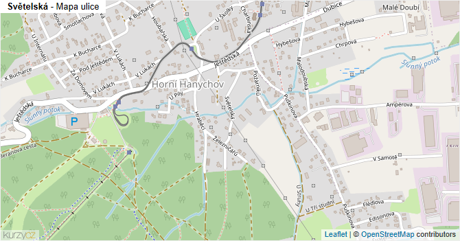 Světelská - mapa ulice