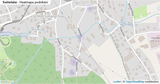Světelská - mapa podnikání