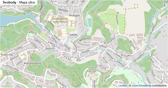 Svobody - mapa ulice