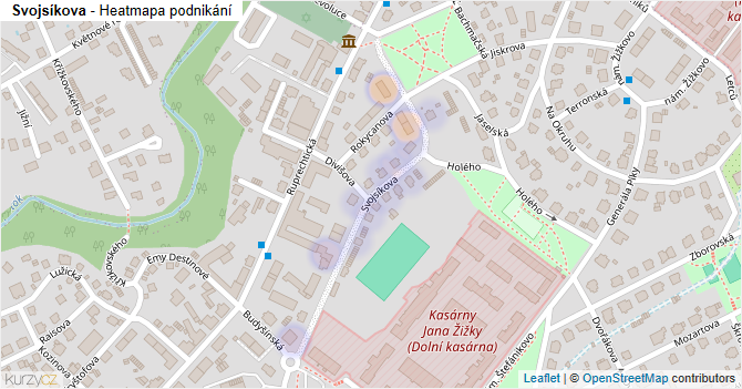Svojsíkova - mapa podnikání