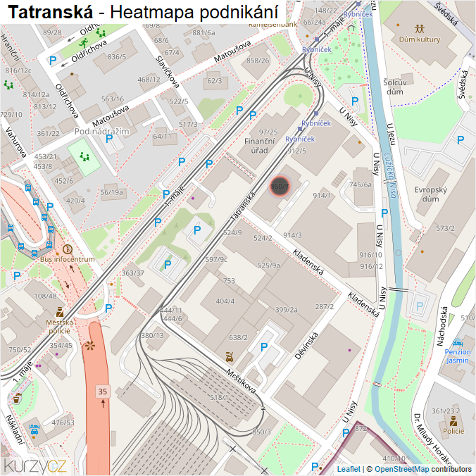 Mapa Tatranská - Firmy v ulici.