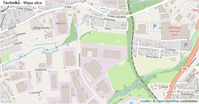 Techniků - mapa ulice