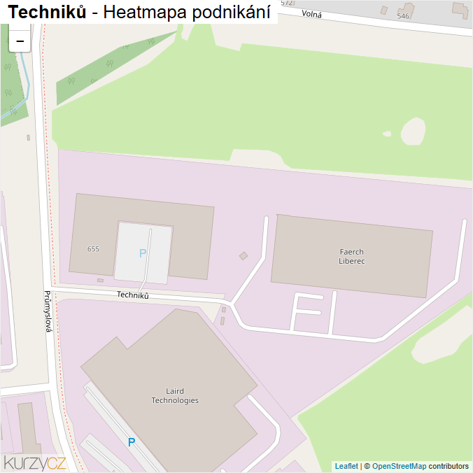 Mapa Techniků - Firmy v ulici.