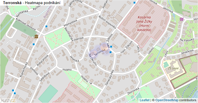 Terronská - mapa podnikání