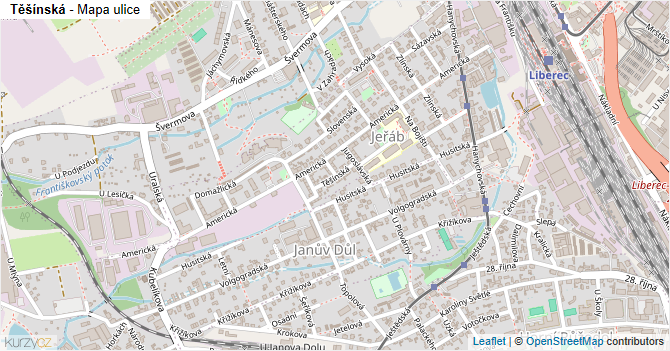 Těšínská - mapa ulice
