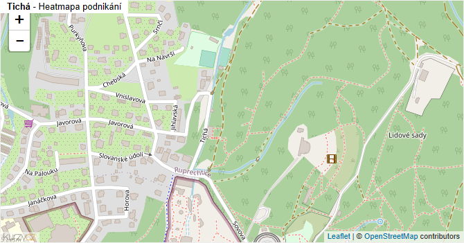 Tichá - mapa podnikání