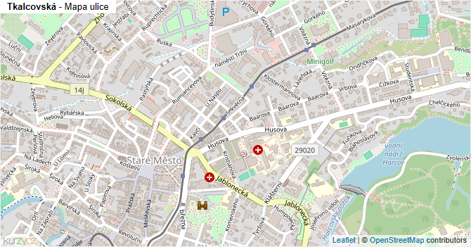 Tkalcovská - mapa ulice