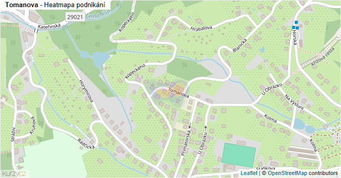 Tomanova - mapa podnikání
