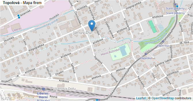 Topolová - mapa firem