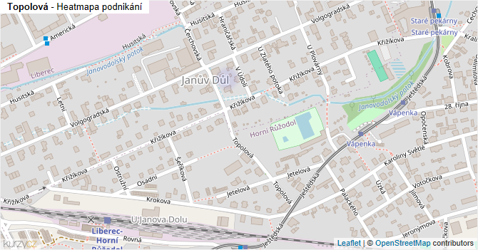 Topolová - mapa podnikání