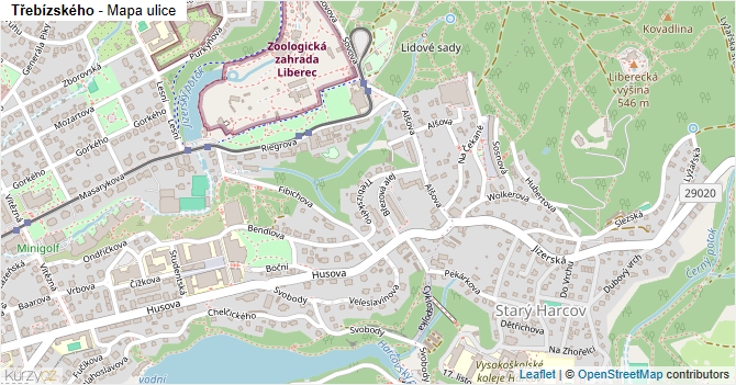 Třebízského - mapa ulice