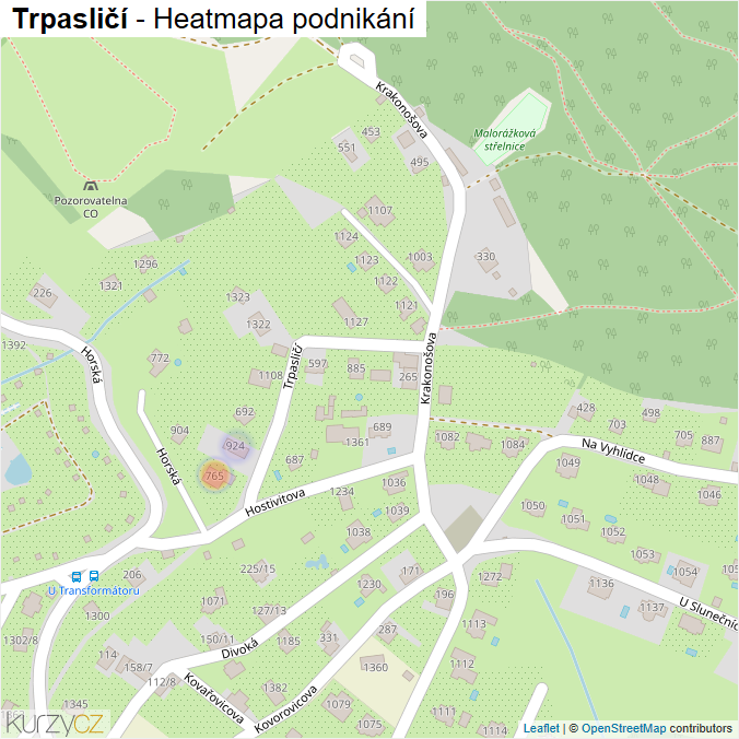 Mapa Trpasličí - Firmy v ulici.