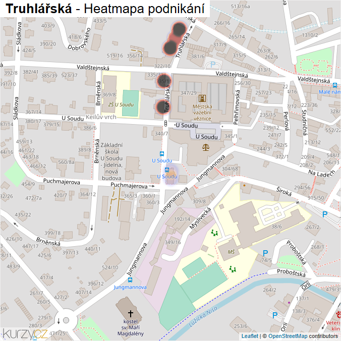 Mapa Truhlářská - Firmy v ulici.