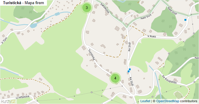Turistická - mapa firem