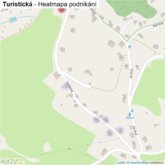Mapa Turistická - Firmy v ulici.