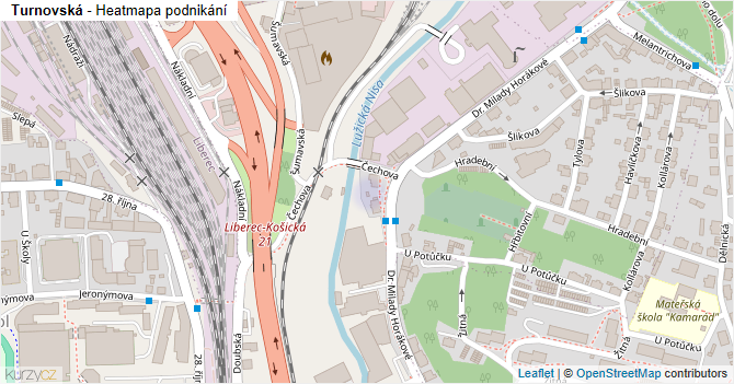 Turnovská - mapa podnikání