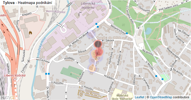 Tylova - mapa podnikání