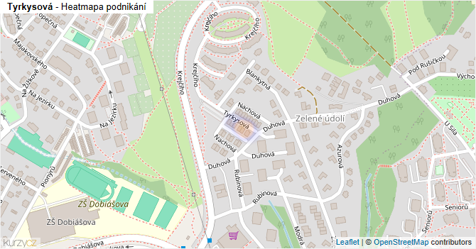 Tyrkysová - mapa podnikání