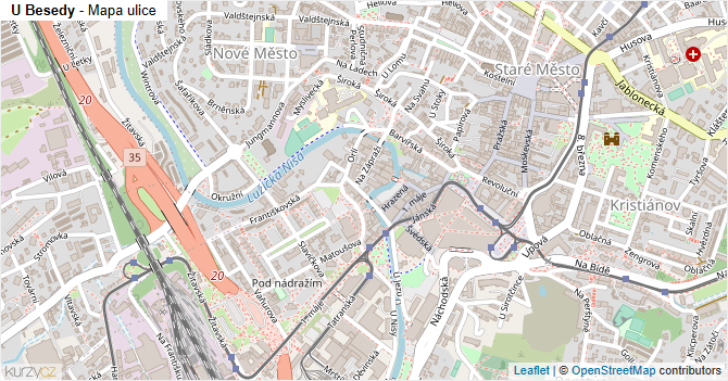 U Besedy - mapa ulice