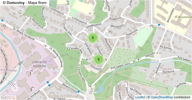 U Domoviny - mapa firem