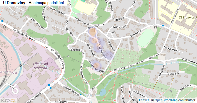 U Domoviny - mapa podnikání