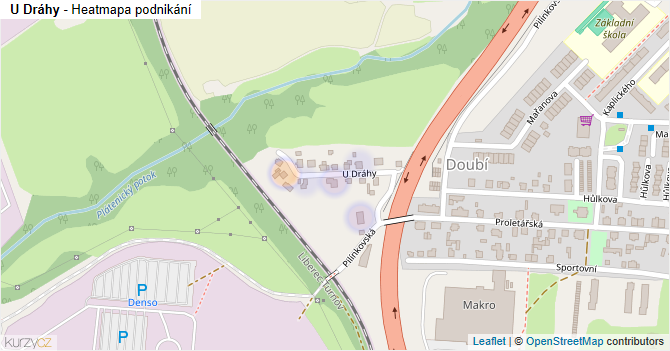 U Dráhy - mapa podnikání