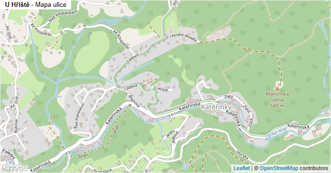 U Hřiště - mapa ulice