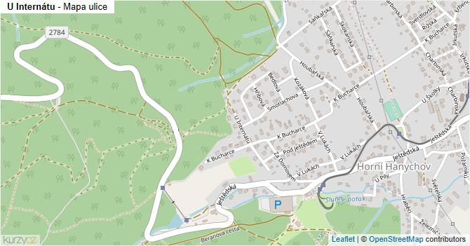 U Internátu - mapa ulice