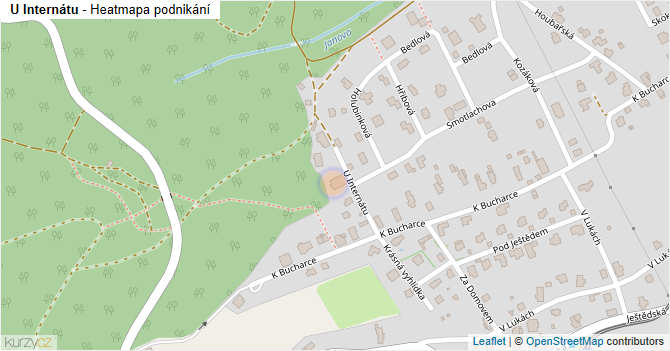 U Internátu - mapa podnikání