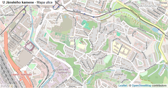 U Jánského kamene - mapa ulice