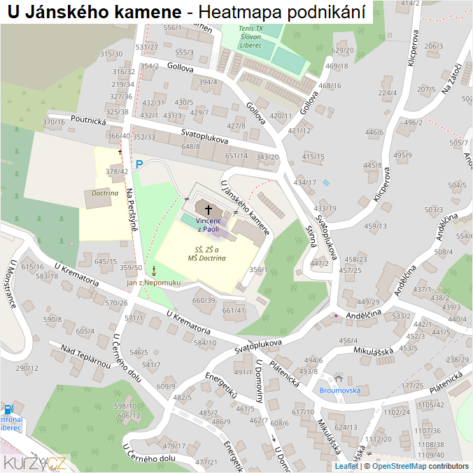 Mapa U Jánského kamene - Firmy v ulici.