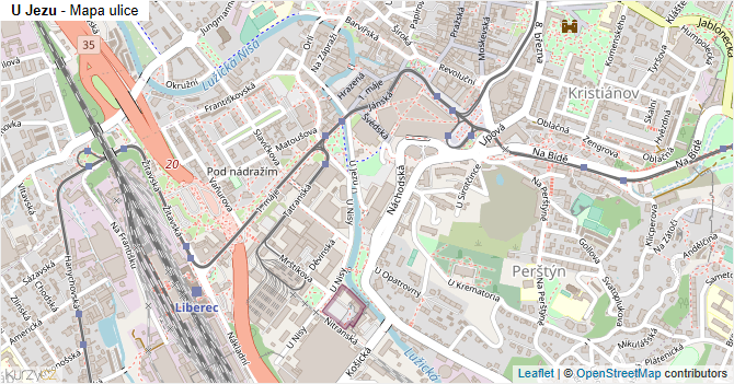 U Jezu - mapa ulice