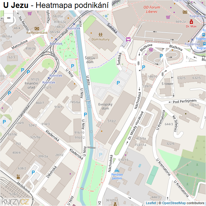 Mapa U Jezu - Firmy v ulici.