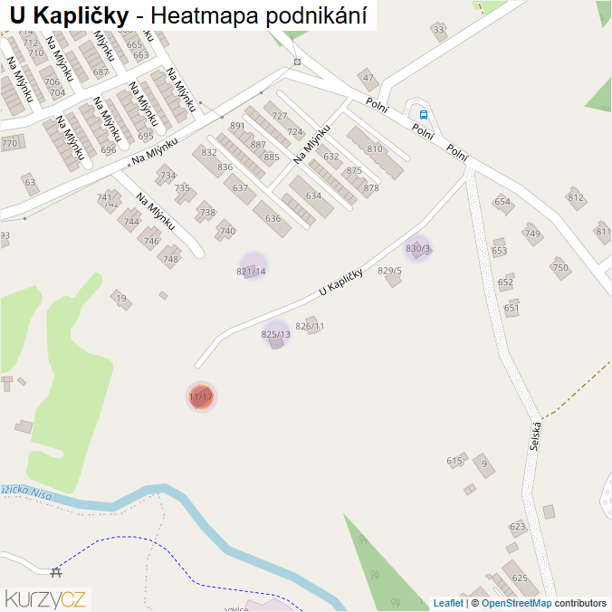 Mapa U Kapličky - Firmy v ulici.