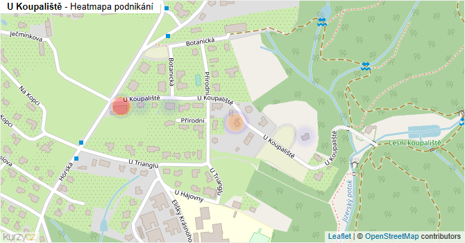 U Koupaliště - mapa podnikání