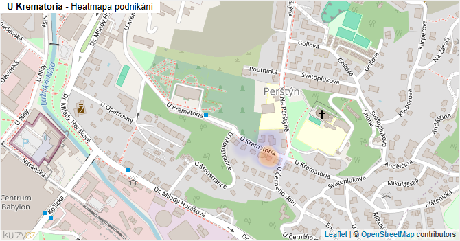 U Krematoria - mapa podnikání