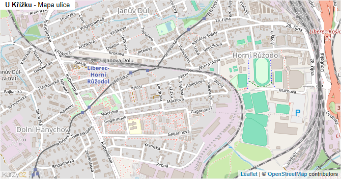 U Křížku - mapa ulice