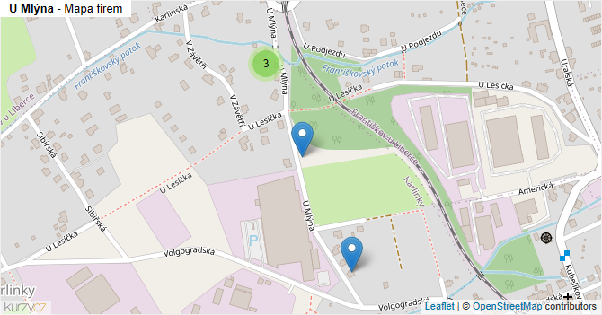 U Mlýna - mapa firem