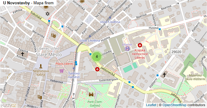 U Novostavby - mapa firem