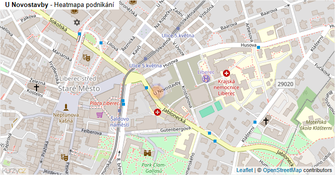 U Novostavby - mapa podnikání