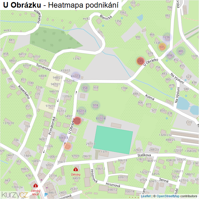 Mapa U Obrázku - Firmy v ulici.
